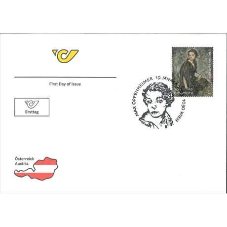 629f1b0b06d7ac3022adc15a22a1971efebcaf96.jpg First day cover with Austrian Post stamp 2023, €3.00: Max Oppenheimer painting, and commemorative postmark.