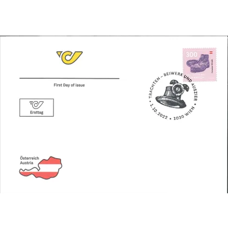 e776bac2ee9882c0d1ce9e6214cabdfe07fd356a.jpg First Day Cover with Austrian Post logo, Austria 2022 stamp 'Bad Goisern' (300 cents), and special postmark.