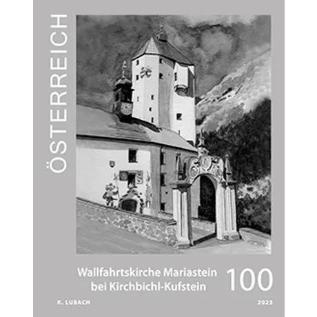 0fdc31bbeebaf1aa61c5f52688e1ecb3121be2a7.jpg Austrian stamp 2023, nominal value 1.00 Euro: Pilgrimage Church Mariastein near Kirchbichl-Kufstein.
