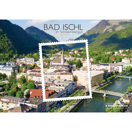 Austrian Post stamp set featuring Bad Ischl in the Salzkammergut, showing a scenic town and river view.