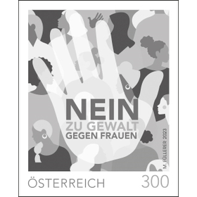 "Nein zu Gewalt gegen Frauen" Schwarzdruck