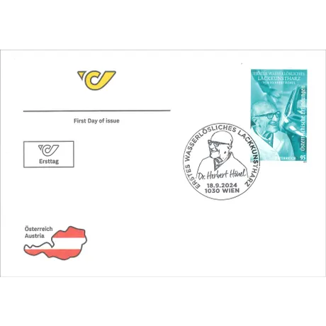 First day cover with Austrian Post logo, stamp 'Austria 2024, €0.95: Dr. Herbert Hönel', and special postmark.