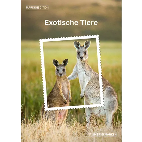 Markenedition der Österreichischen Post 'Exotische Tiere' mit Kängurus. Enthält 20 Briefmarken.