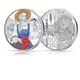 10E_Leinen_Ag_Farbe_PP_3D Austrian 10 Euro coin 2025: Woman in traditional dress with flowers, intricate patterns on reverse side.
