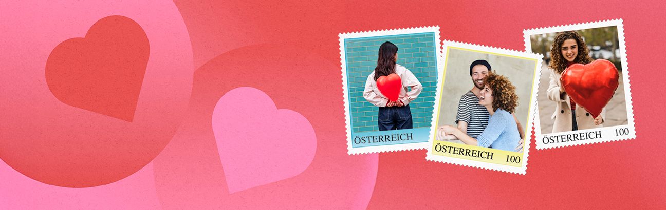 Valentinstag Briefmarke gestalten