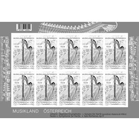 "Harp" Black Print minisheet