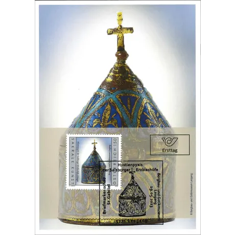 c05bda676acf25dab81d5576466bc9f0f67819a0.jpg Austrian Post stamp 2023, nominal value 1.50 euros: Sacred art featuring a Salzburg archbishop's host pyxis.