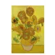 Briefmarke Österreich 2023, Nominale 1,80 €: Sonnenblumen-Gemälde von Vincent van Gogh auf gelbem Hintergrund.