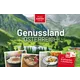 Postkartenheft der Österreichischen Post 'Genussland Österreich' mit Briefmarken und Postkarten zu Kulinarik und Landschaften.