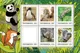 625012_MB-Frido-Schoenbr-fin Briefmarkenblock der Österreichischen Post 2023 mit Tieren: Pinguin, Baby-Orang-Utan, Chamäleon, Elefant und Koala. Nominale: 1,00€ und 1,20€.