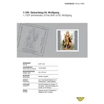 Austrian stamp 2024, €1.20: 1,100th anniversary of St. Wolfgang's birth, featuring religious art of St. Wolfgang.