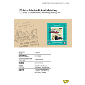 "100 years of the Pinkafeld–Friedberg railway line" Explanatory Sheet