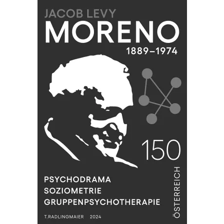 Austrian stamp 2024, nominal value 1.50 euros: Jacob Levy Moreno, Psychodrama, Sociometry, Group Psychotherapy.