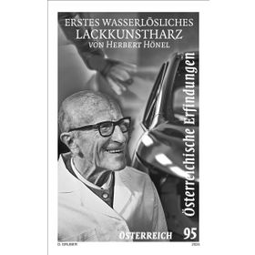 "Herbert Hönel - erstes wasserlösliches Lackkunstharz" Schwarzdruck
