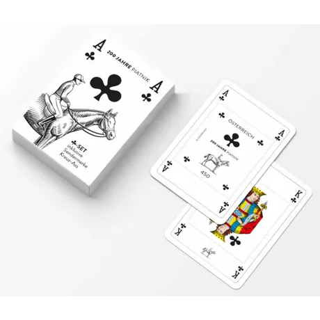 224337 Set der Österreichischen Post: Spielkarten zu 200 Jahre Piatnik, inkl. Sondermarke 'Kreuz-Ass'.