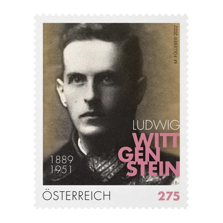 6ebf8a84a4adbf6eea2f72d8cc4e3fef6d75a7c3.jpg Austrian stamp 2022, nominal value 2.75 euros: Ludwig Wittgenstein, philosopher, with birth and death years 1889-1951.