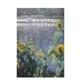 Briefmarke Österreich 2023, Nominale 1,20 €: Sonnenblumen an einem Fluss, inspiriert von impressionistischer Kunst, mit französischer Flagge im Hintergrund.