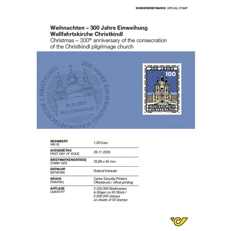 A pilgrimage with a long history This year a very special anniversary is being celebrated in Christkindl, a district of the Upper Austrian town of Steyr: the Baroque pilgrimage church was consecrated exactly 300 years ago