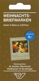 &quot;Christmas – The Holy Family, parish church of Waldhausen im Strudengau&quot; 5x1,20 Special-issue stamp set