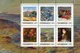 Austrian Post 2023 stamp sheet, 0.85€ each, featuring six Impressionist art motifs, including landscapes and portraits.