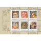 Briefmarkenblock Österreich: sechs Jugendstil-Motive von Alfons Mucha mit floralen Kreisrahmen
